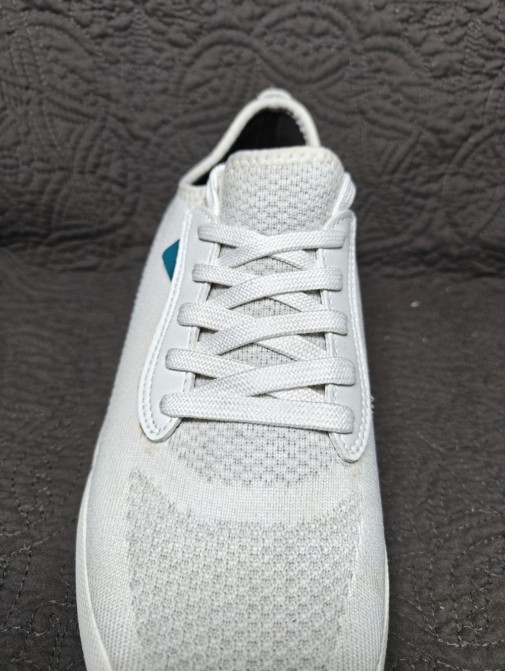 VESSI Weekend Waterproof White Knit Casual Off White Lace Up Sneaker Women's 7 - Picture 6 of 9